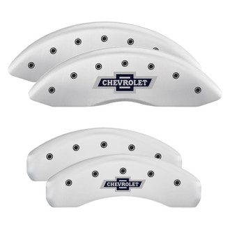 MGP® - Gloss White Caliper Covers with 100 Anniversary Logo (Full Kit, 4 pcs)