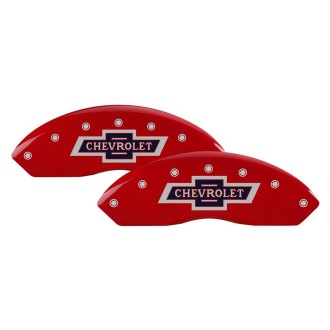MGP® - Gloss Red Caliper Covers with 100 Anniversary Logo (Full Kit, 4 pcs)