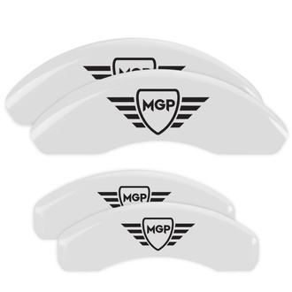 MGP® - Gloss White Caliper Covers with MGP Engraving (Full Kit, 4 pcs)
