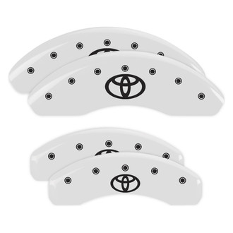 MGP® - Gloss White Caliper Covers with Toyota Emblem Engraving (Full Kit, 4 pcs)