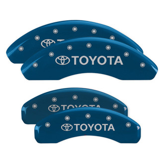 MGP® - Gloss Blue Caliper Covers with Toyota Emblem and Logotype Engraving (Full Kit, 4 pcs)