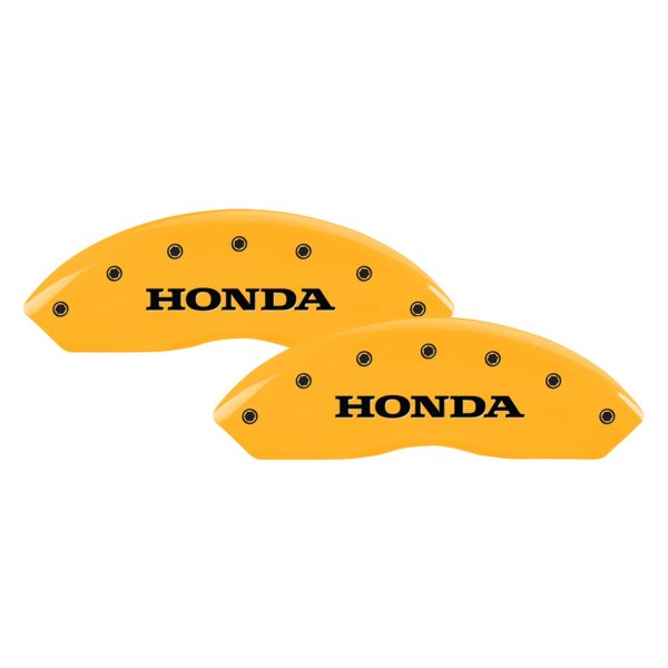 MGP® - Gloss Yellow Front Caliper Covers with Front Honda and Rear Odyssey Engraving (Full Kit, 4 pcs)