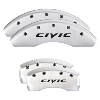 MGP® - Gloss White Caliper Covers with Civic 2015 Engraving (Full Kit, 4 pcs)