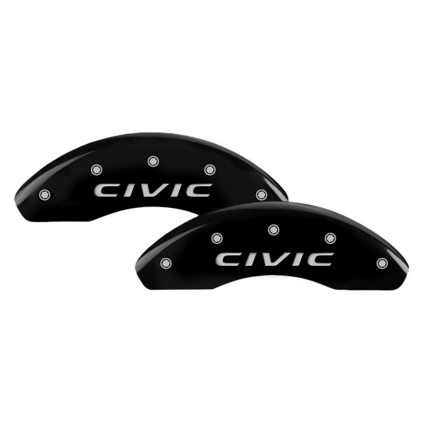 MGP® - Gloss Black Front Caliper Covers with Civic 2016 Engraving (Full Kit, 4 pcs)
