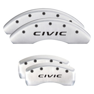 MGP® - Gloss White Caliper Covers with Civic 2016 Engraving (Full Kit, 4 pcs)