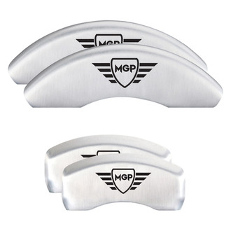 MGP® - Gloss White Caliper Covers with MGP Digitally Printed Logo (Full Kit, 4 pcs)