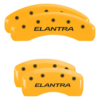 MGP® - Gloss Yellow Caliper Covers with Elantra Engraving (Full Kit, 4 pcs)