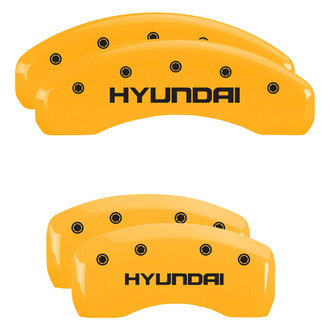 MGP® - Gloss Yellow Caliper Covers with Hyundai Engraving (Full Kit, 4 pcs)