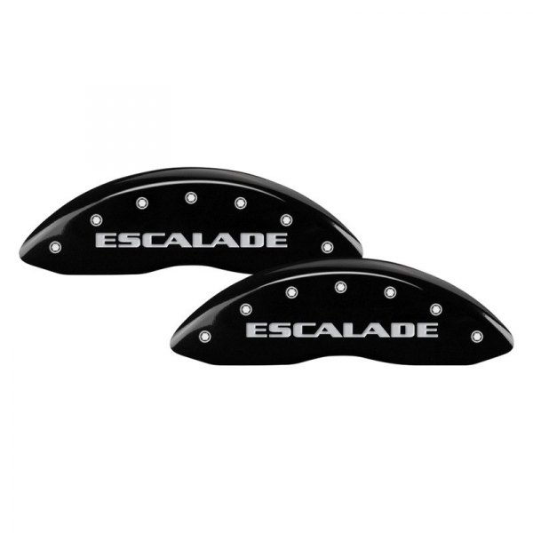 MGP® - Gloss Black Front Caliper Covers with Front Escalade and Rear EXT Engraving (Full Kit, 4 pcs)