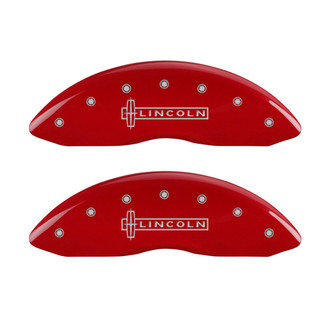 MGP® - Gloss Red Caliper Covers with Lincoln Engraving (Full Kit, 4 pcs)