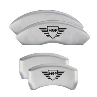 MGP® - Gloss White Caliper Covers with MGP Digitally Printed Logo (Full Kit, 4 pcs)