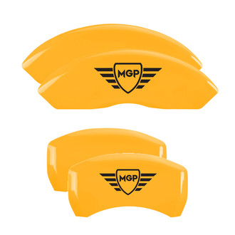 MGP® - Gloss Yellow Caliper Covers with MGP Digitally Printed Logo (Full Kit, 4 pcs)