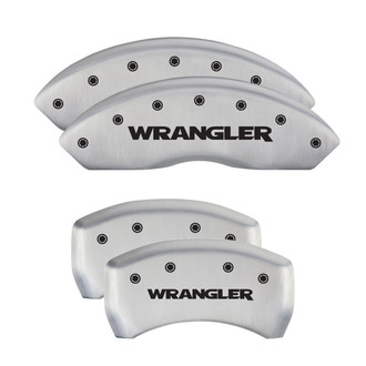 MGP® - Gloss White Caliper Covers with Wrangler Engraving (Full Kit, 4 pcs)