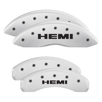 MGP® - Gloss White Caliper Covers with Hemi Engraving (Full Kit, 4 pcs)