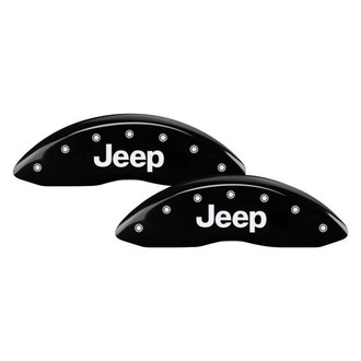 MGP® - Gloss Black Caliper Covers with Jeep Engraving (Full Kit, 4 pcs)