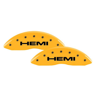 MGP® - Gloss Yellow Caliper Covers with Hemi Engraving (Full Kit, 4 pcs)