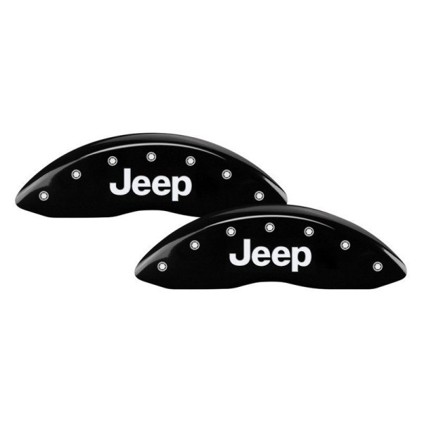MGP® - Gloss Black Front Caliper Covers with Jeep Engraving (Full Kit, 4 pcs)