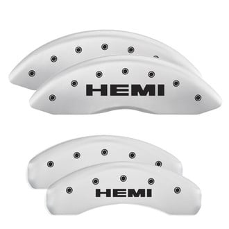 MGP® - Gloss White Caliper Covers with Hemi Engraving (Full Kit, 4 pcs)