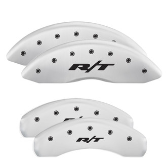 MGP® - Gloss White Caliper Covers with RT1-Truck Engraving (Full Kit, 4 pcs)
