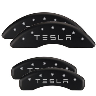 MGP® - Gloss Black Caliper Covers with Tesla Engraving (Full Kit, 4 pcs)