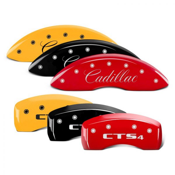  MGP® - Caliper Covers with Front Cadillac and Rear CTS4 Engraving (Full Kit, 4 pcs)