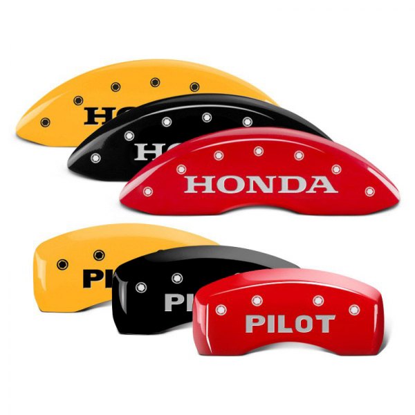  MGP® - Caliper Covers with Front Honda and Rear 2015/Pilot Engraving (Full Kit, 4 pcs)