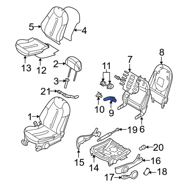 Seat Back Recliner Adjustment Handle