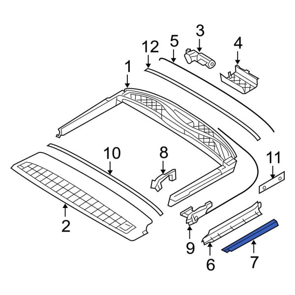 Convertible Top Stowage Compartment Trim Panel