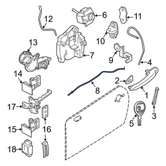 Mini OE - Front Door Latch Cable