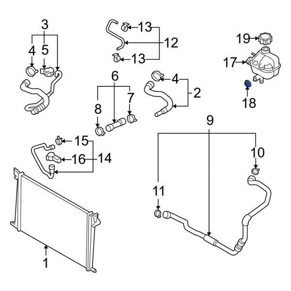 Mini OE 17132751855 Engine Coolant Reservoir Grommet