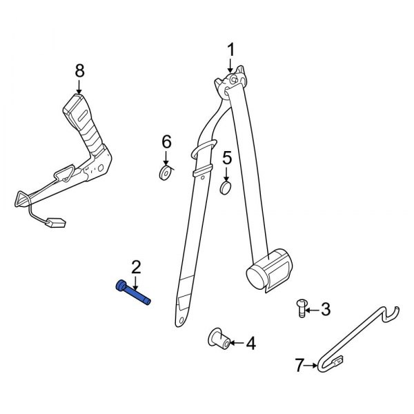 Seat Belt Lap and Shoulder Belt Bolt