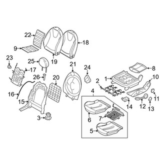 Mini OE - Seats & Tracks - Passenger Seat Components (W/O Recaro Seat)