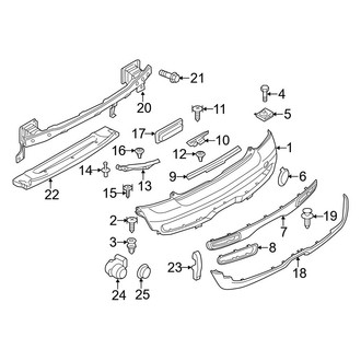 Mini OE - Rear Bumper - Bumper & Components (W/O Aerodynamics Package), (John Cooper Works / S)