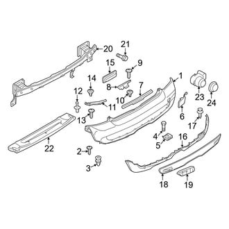 Mini OE - Rear Bumper - Bumper & Components (W/O Aerodynamics Package), (S)