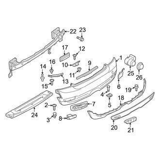 Mini OE - Rear Bumper - Bumper & Components (With Aerodynamics Package), (S)