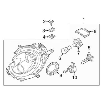 Mini OE - Front Lamps - Headlamp Components (W/O Adaptive Lamps, W/O Xenon)