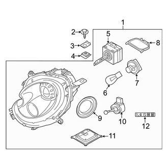 Mini OE - Front Lamps - Headlamp Components (W/O Adaptive Lamps, With Xenon)
