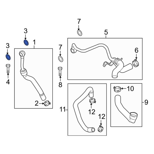 Mini OE 07119963201 Turbocharger Coolant Line ORing