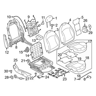 Mini OE - Seats & Tracks - Passenger Seat Components (Coupe / Coupe John Cooper Works / Coupe S / Roadster / Roadster John Cooper Works / Roadster S)