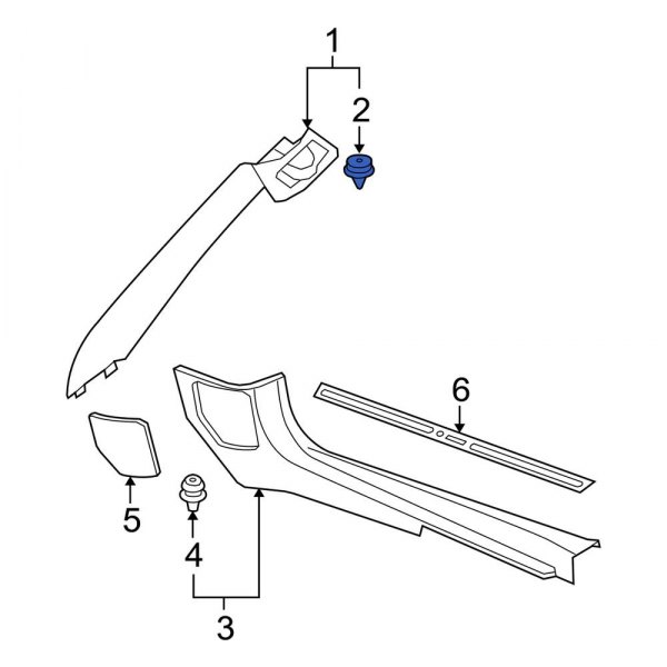 Body A-Pillar Trim Panel Clip