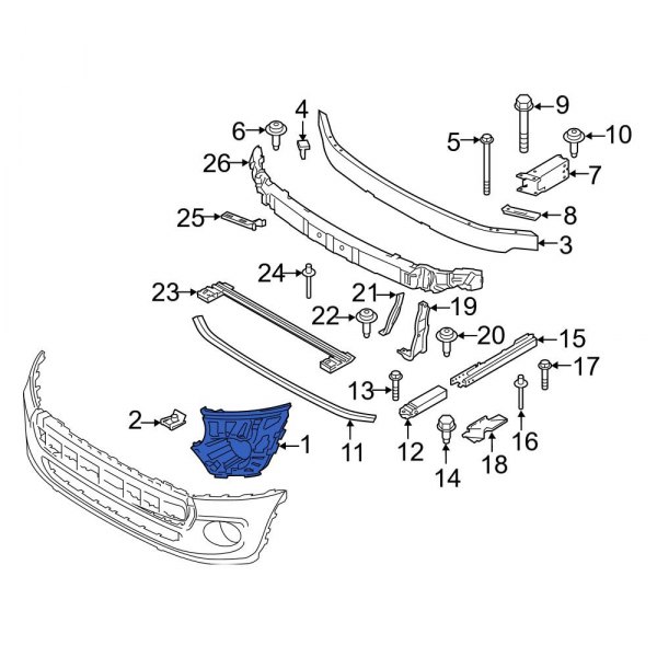 Mini OE 51117302507 Front Left Bumper Cover Support Rail