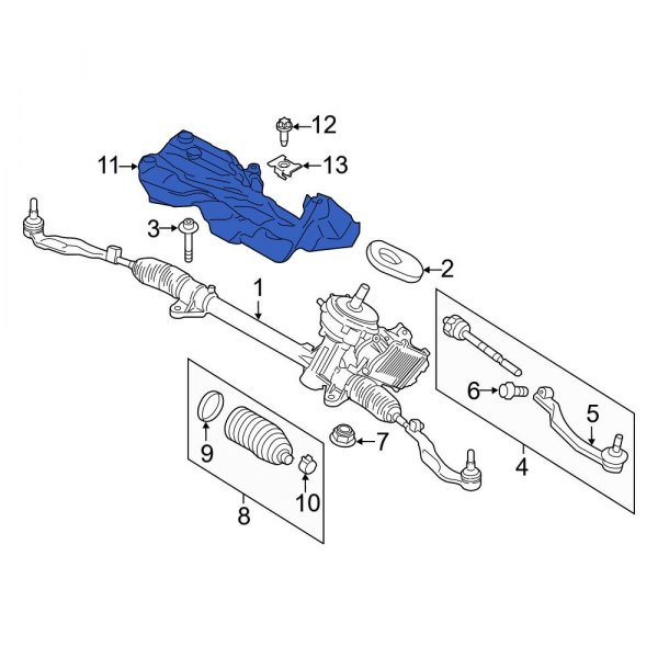 Rack and Pinion Heat Shield