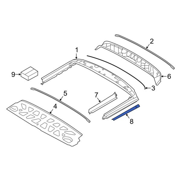 Convertible Top Stowage Compartment Trim Panel