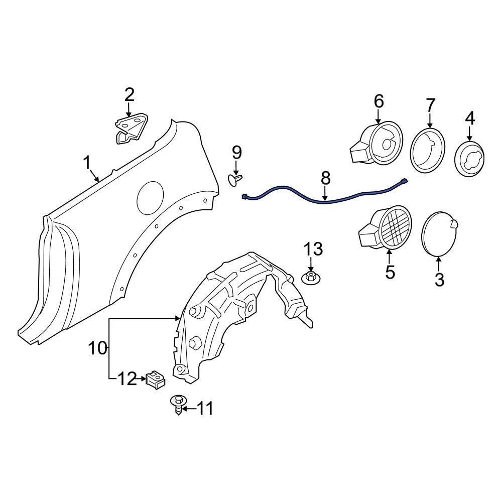 Mini OE 51257016702 Rear Fuel Filler Door Release Cable