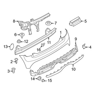 Mini OE - Rear Bumper - Bumper & Components (W/O JCW Package), (2 Doors)