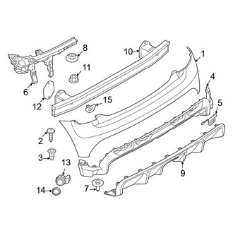 Mini OE - Rear Bumper - Bumper & Components (With JCW Package), (2 Doors)