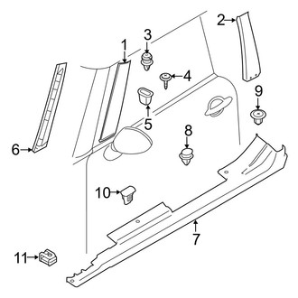 Mini OE - Pillars, Rocker & Floor - Exterior Trim (Base / S 4 Doors)