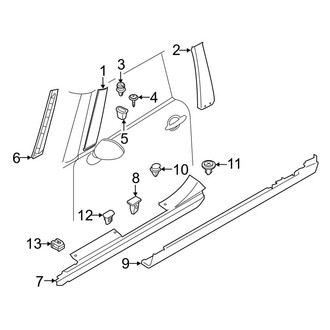Mini OE - Pillars, Rocker & Floor - Exterior Trim (Base / S 4 Doors)