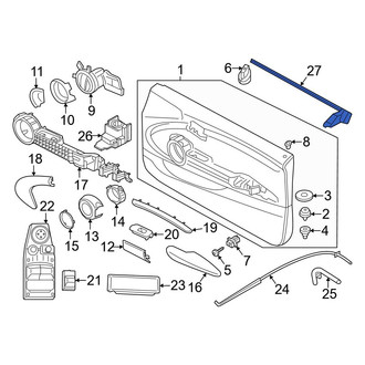 Mini OE - Front Left Door Window Belt Weatherstrip