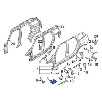 Mini OE - Front Right Lower Inner Body A-Pillar Baffle Plate